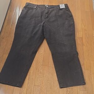 SONOMA BRAND WOMEN'S PLUS SIZE BLACK HIGH-RISE STRAIGHT STRETCH JEANS SIZE 20W